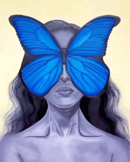 Blue Butterfly Girl Diamond Painting