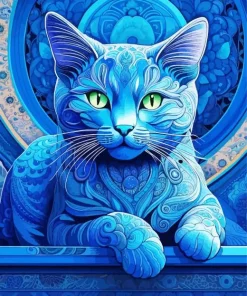 Blue Cat Art Diamond Painting