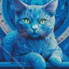 Blue Cat Art Diamond Painting