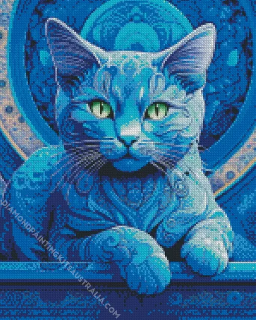 Blue Cat Art Diamond Painting