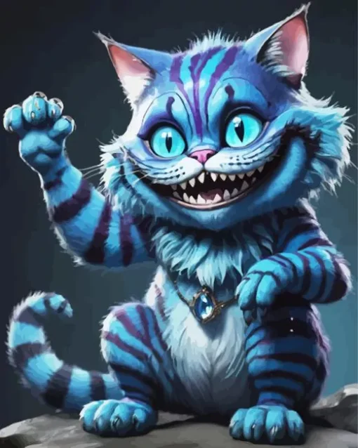 Blue Cheshire Cat Diamond Painting