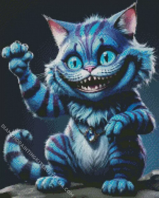 Blue Cheshire Cat Diamond Painting