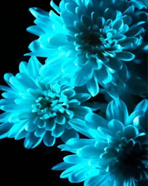 Blue Chrysanthemum Diamond Painting