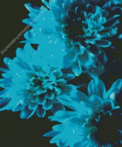 Blue Chrysanthemum Diamond Painting