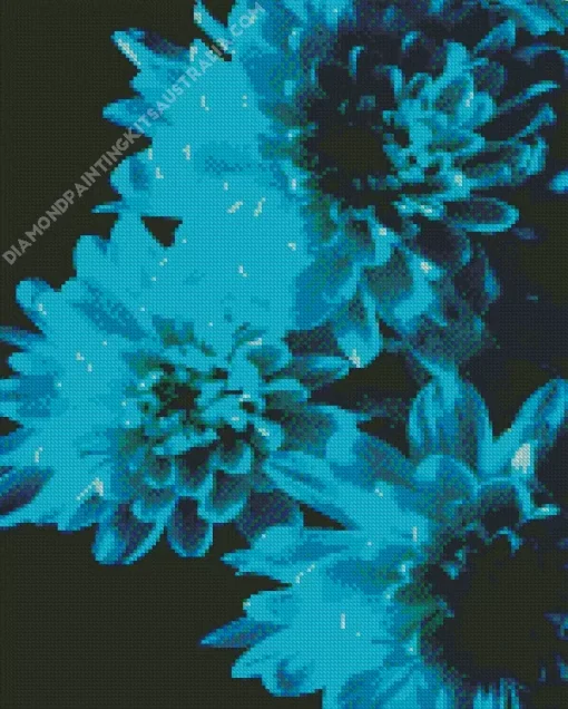 Blue Chrysanthemum Diamond Painting