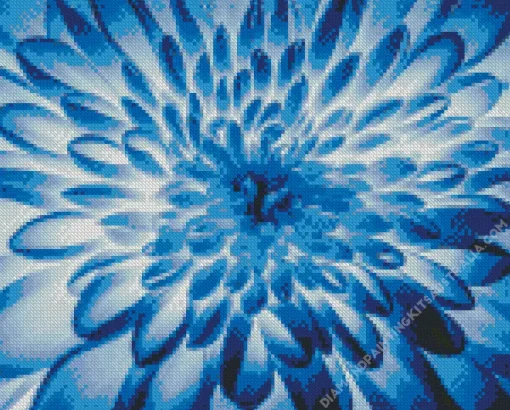 Blue Chrysanthemum Flower Diamond Painting