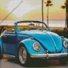 Blue Convertible Beetle Car Diamond Painting