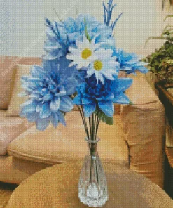 Blue Dahlia Bouquet Diamond Painting