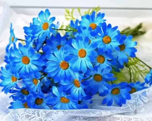 Blue Daisies Diamond Painting