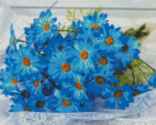 Blue Daisies Diamond Painting