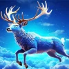 Blue Deer Diamond Painting