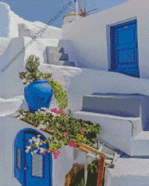 Blue Door Greece Diamond Painting