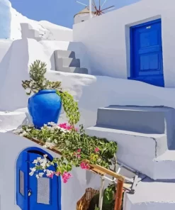 Blue Door Greece Diamond Painting