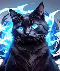 Blue Eyed Black Cat Diamond Painting