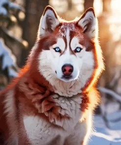 Blue Eyed Brown Husky Diamond Painting