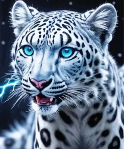 Blue Eyed Snow Leopard Diamond Painting