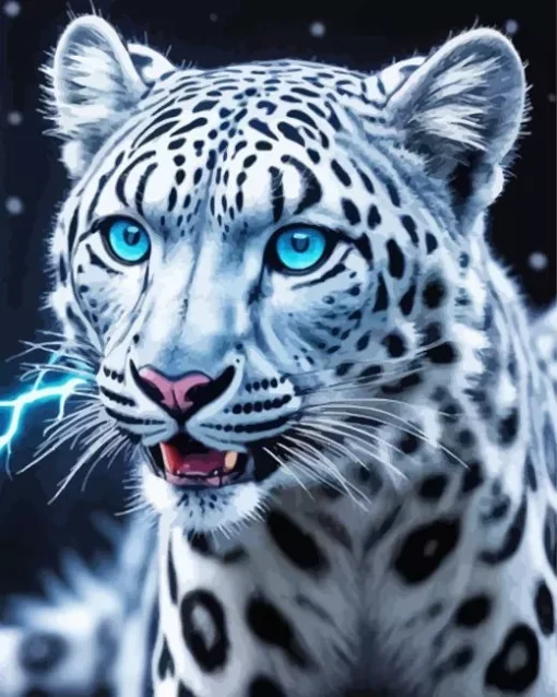 Blue Eyed Snow Leopard Diamond Painting