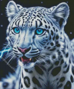 Blue Eyed Snow Leopard Diamond Painting