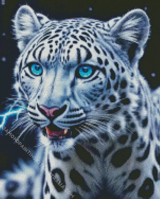 Blue Eyed Snow Leopard Diamond Painting