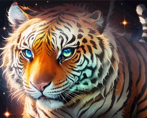 Blue Eyed Tiger Diamond Painting