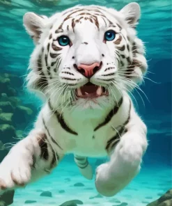 Blue Eyed Tiger Underwater Diamond Painting