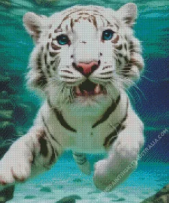 Blue Eyed Tiger Underwater Diamond Painting