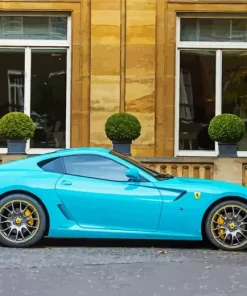 Blue Ferrari Car Diamond Painting