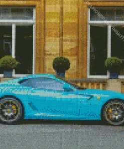 Blue Ferrari Car Diamond Painting