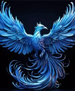 Blue Firebird Diamond Painting