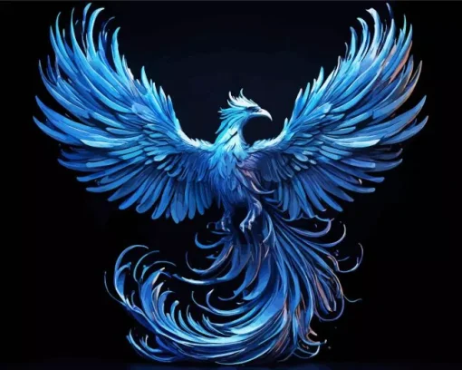 Blue Firebird Diamond Painting