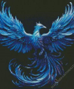 Blue Firebird Diamond Painting