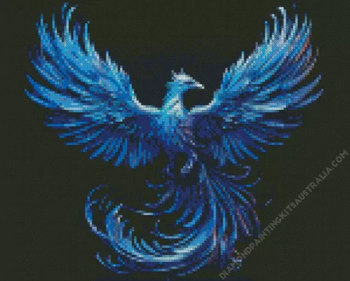 Blue Firebird Diamond Painting