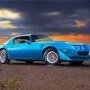 Blue Firebird Car Diamond Painting