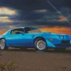 Blue Firebird Car Diamond Painting