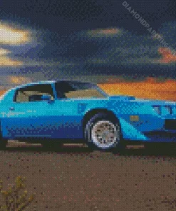 Blue Firebird Car Diamond Painting