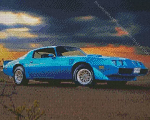 Blue Firebird Car Diamond Painting