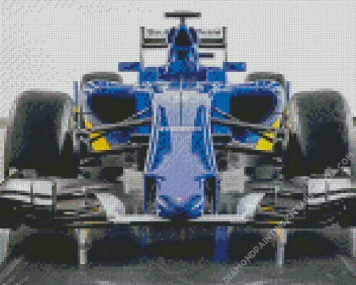 Blue Formula 1 Car Diamond Painting