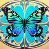 Blue Geometric Butterfly Diamond Painting