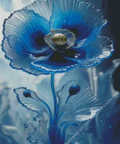 Blue Glass Flower Diamond Painting