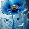 Blue Glass Flower Diamond Painting