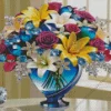 Blue Glass Flowers Vase Diamond Painting