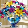 Blue Glass Flowers Vase Diamond Painting