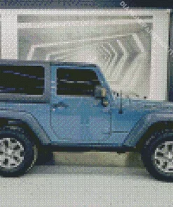 Blue Gray Jeep Diamond Painting