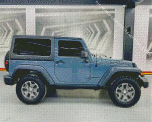 Blue Gray Jeep Diamond Painting