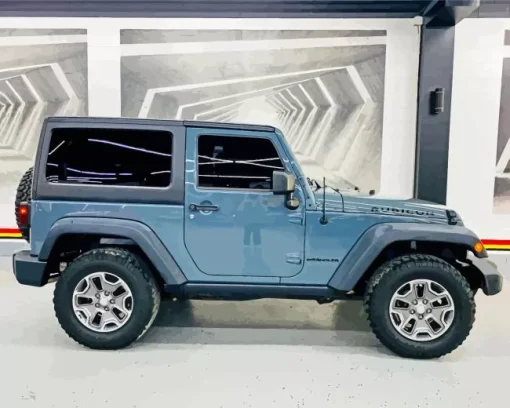 Blue Gray Jeep Diamond Painting