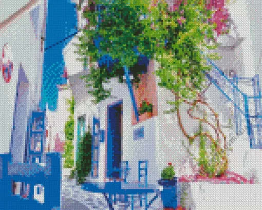 Blue Greece Diamond Painting