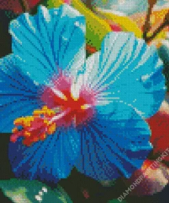 Blue Hawaiian Hibiscus Diamond Painting