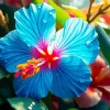 Blue Hawaiian Hibiscus Diamond Painting