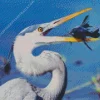 Blue Heron Eating Diamond Painting