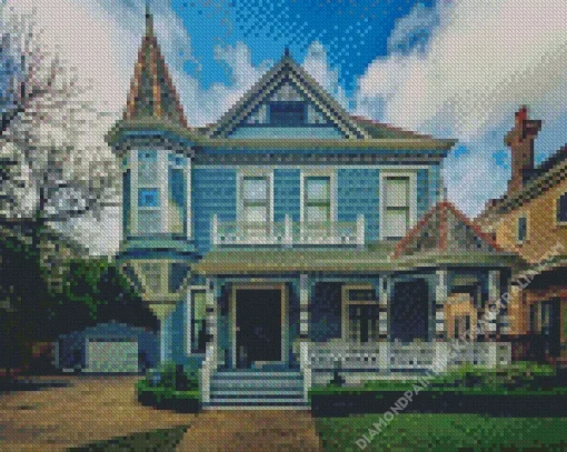 Blue House New Orleans Diamond Painting